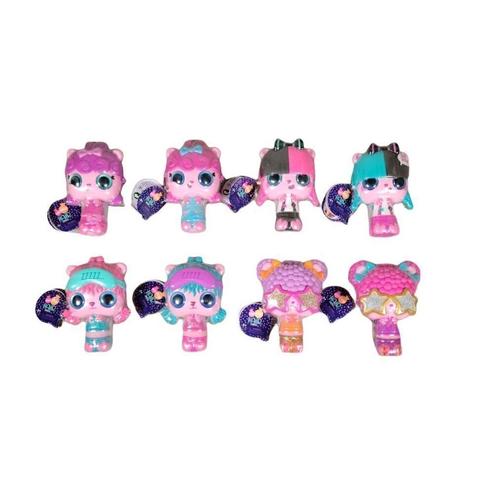 New Pop Pop Hair Surprise 3-1 Pop Pets with Pop Surprise (Lot Of 8) Comb Brush